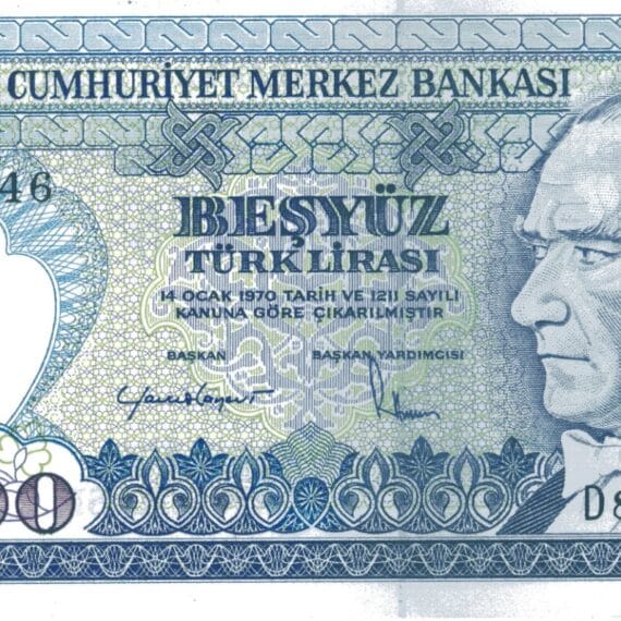 7.Emisyon 2. Tertip 500 Lira-D89