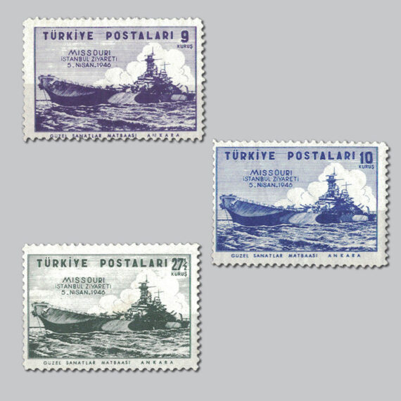 1946 Missouri Zırhlısı'nın İstanbul Ziyareti Pulları