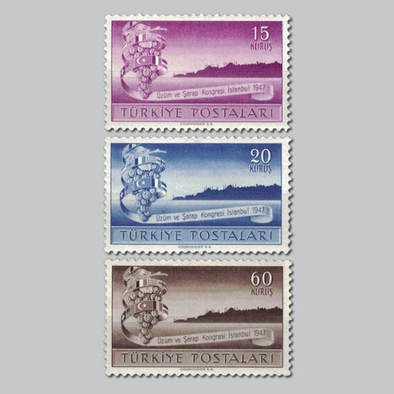 1947 Üçüncü Milletlerarası Üzüm ve Şarap Kongresi Pulları