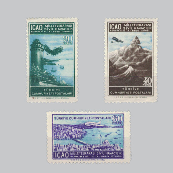 1950 Milletlerarası Sivil Havacılık Teşkilatı (ICAO) Bölge Kongresi Pulları