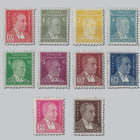 1951 Altıncı Atatürk Serisi Pulları (İnce Kağıt)