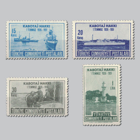 1951 Kabotaj Hakkı'nın 25.Yıldönümü Pulları