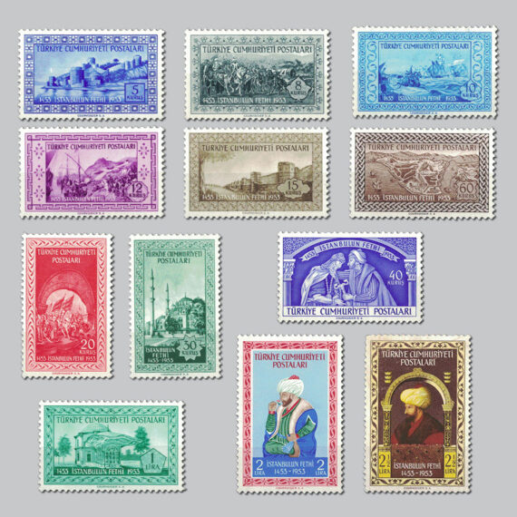 1953 İstanbul'un Fethi'nin 500.Yıldönümü Hatıra Pulları