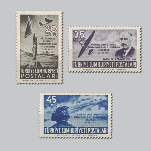 1954 Milletlerarası Havacılık Federasyonu F.A.I 47.Kongresi Pulları