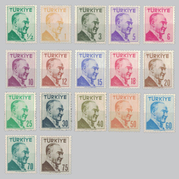 1956 Atatürk (Tek Çizgi Çerçeveli Portre) Pulları