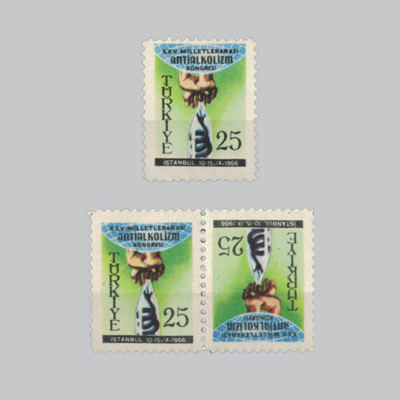 1956 XXV. Milletlerarası Antialkolizm Kongresi Pulları