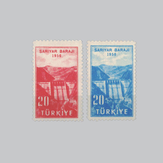 1956 Sarıyar Barajı'nın Açılışı Pulları