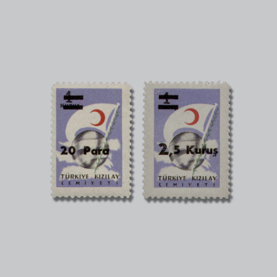 Sürşarjlı Türkiye Kızılay Cemiyeti Pulları