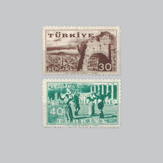 1957 Bergama Kermes Oyunları Pulları