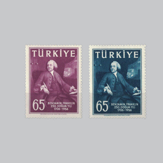 1957 Benjamin Franklin'nin 250.Doğum Yılı Pulları