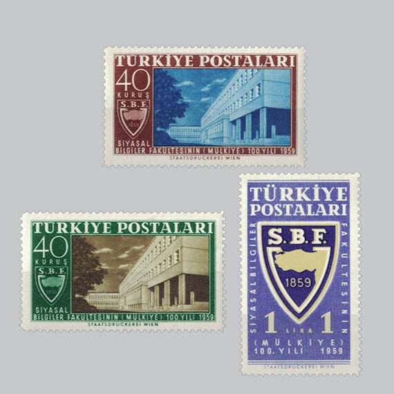 1959 Siyasal Bilgiler Fakültesinin 100.Yılı Pulları
