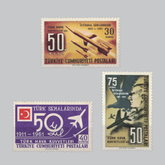 1961 Türk Hava Kuvvetlerinin 50.Yılı Pulları