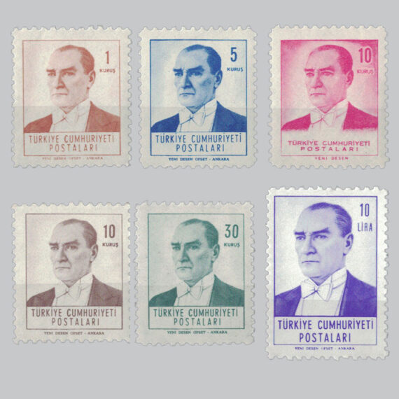 1961 Atatürk Resimli Sürekli Posta Pulları