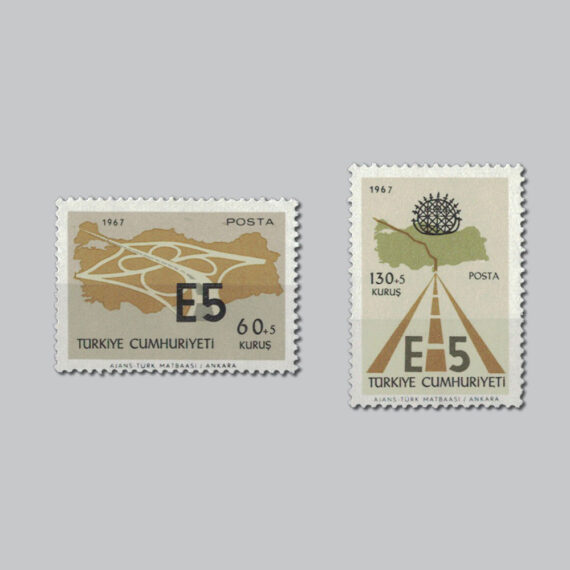 1967 E-5 Karayolunun Tanıtılması Pulları