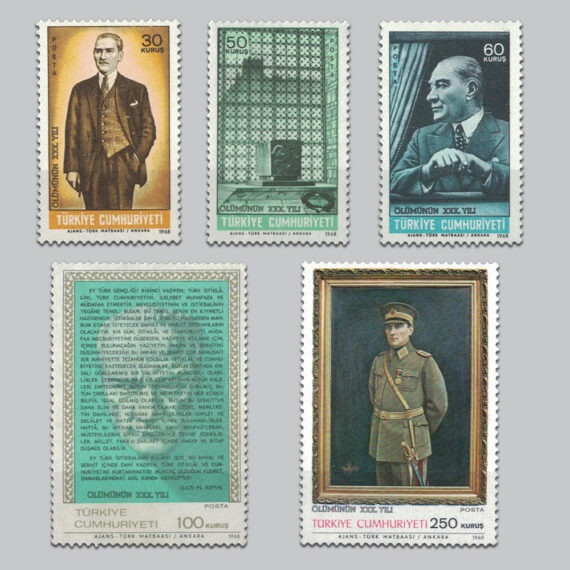 1968 Atatürk'ün Ölümünün 30.Yılı Pulları