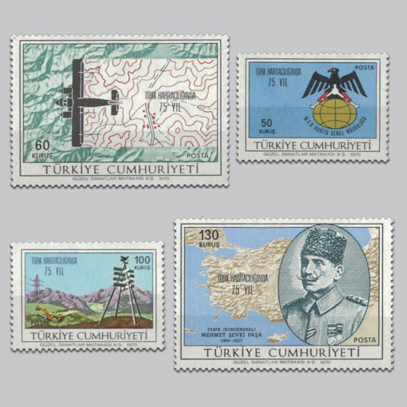 1970 Türk Haritacılığında 75.Yıl Pulları