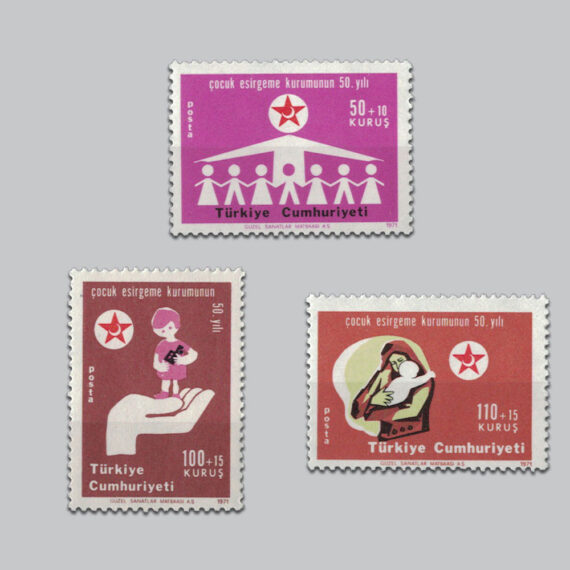 1971 Çocuk Esirgeme Kurumunun 50.Yılı Pulları