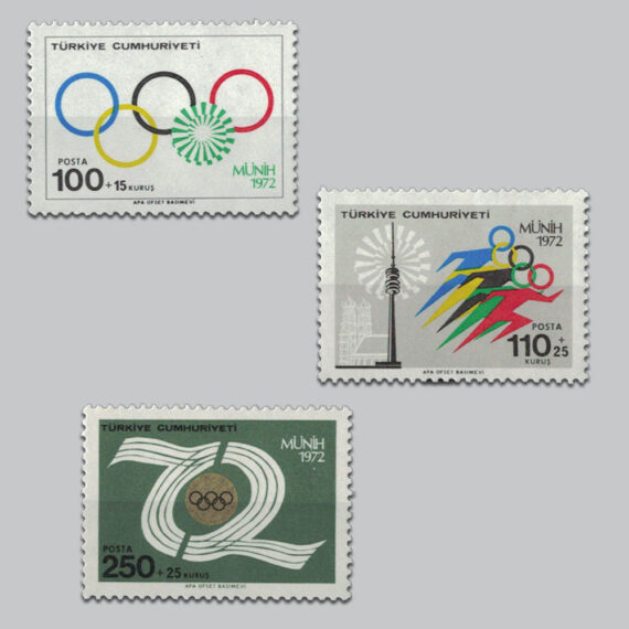 1972 Münih Olimpiyat Oyunları Pulları