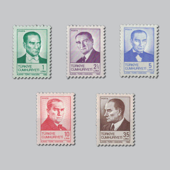 1982 Atatürk Resimli Sürekli Posta Pulu Serisi
