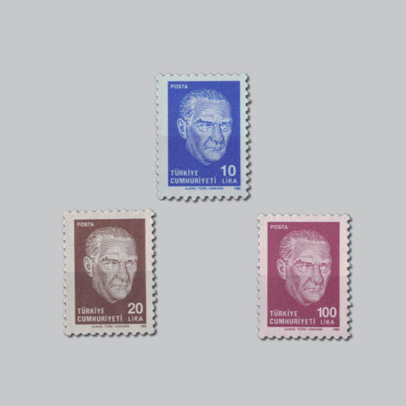 1985 Atatürk Portreli Sürekli Posta Pulu Serisi Pulları