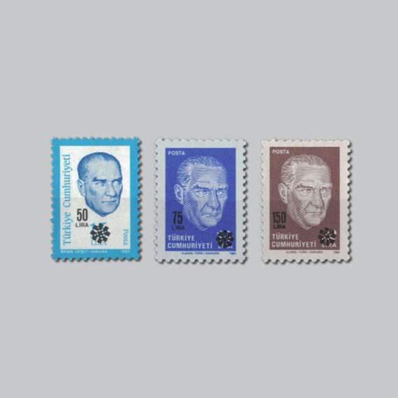 1989 Atatürk Portreli Sürşarjlı Sürekli Posta Pulları