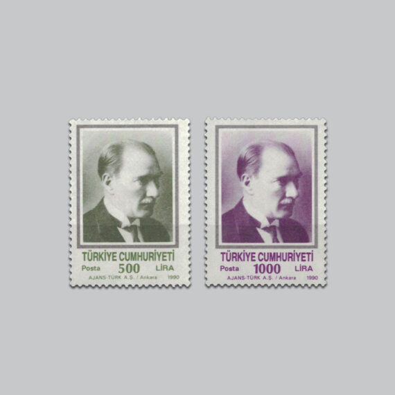1990 Atatürk Portreli Sürekli Seri Pulları