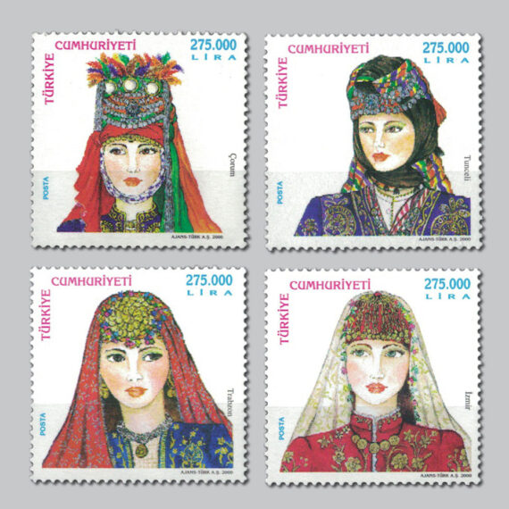 2000 Türk Kadın Başlıkları Pulları