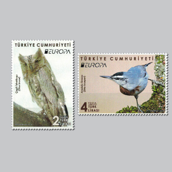 Avrupa 2019 Ulusal Kuşlar Pulları