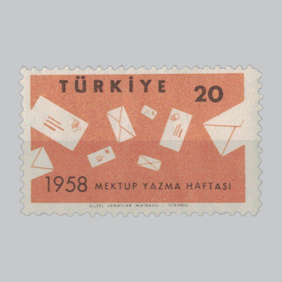 1958 Mektup Yazma Haftası Pulu