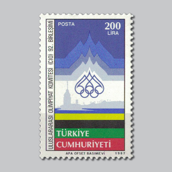 1987 Uluslararası Olimpiyat Komitesi ICO 92.Birleşimi Pulu
