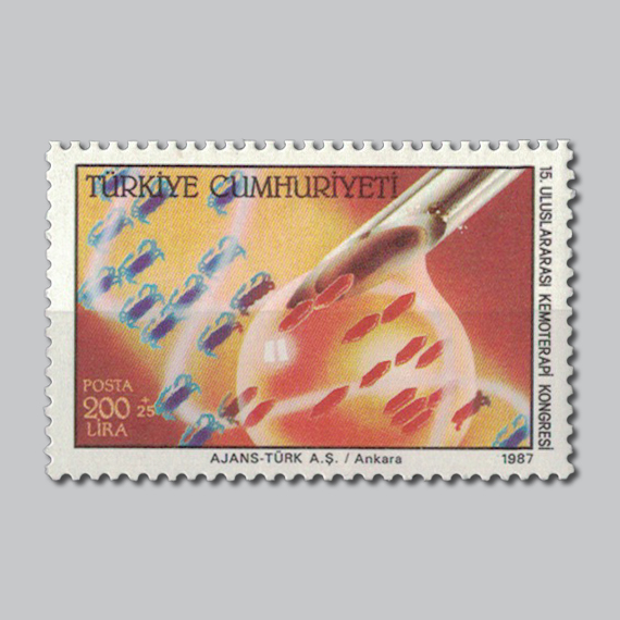1987 15.Uluslararası Kemoterapi Kongresi Pulu