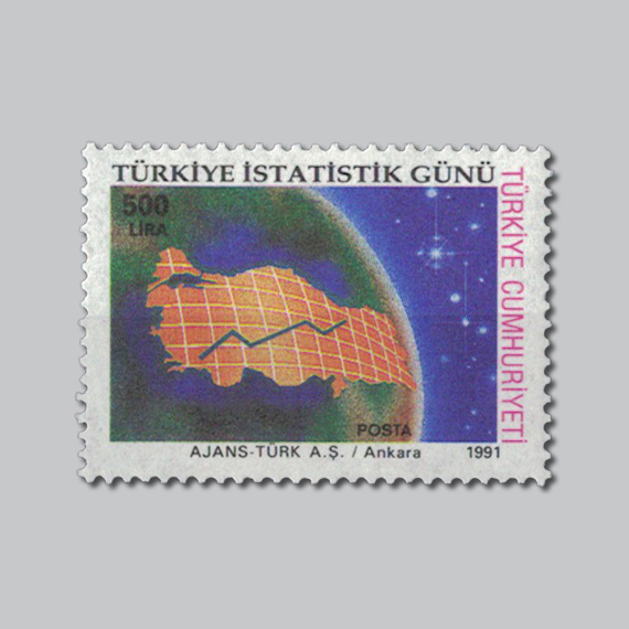 1991 Türkiye İstatistik Günü Konulu Sürekli Seri Pulu