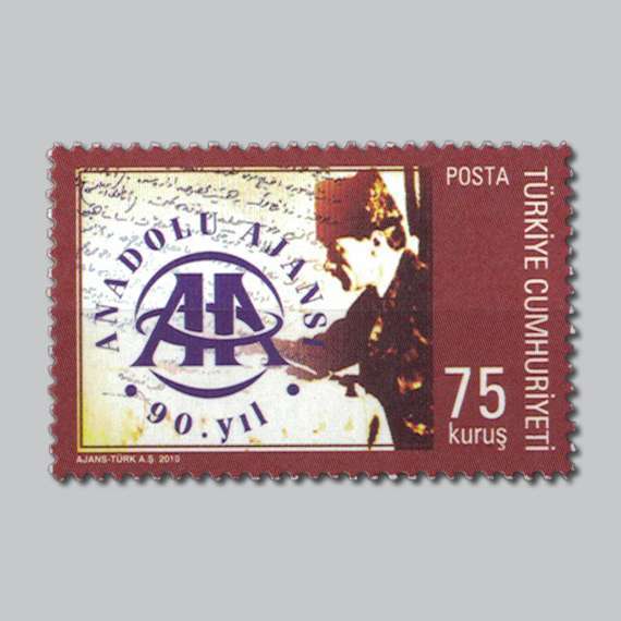2010 Anadolu Ajansının 90.Kuruluş Yıldönümü Pulu
