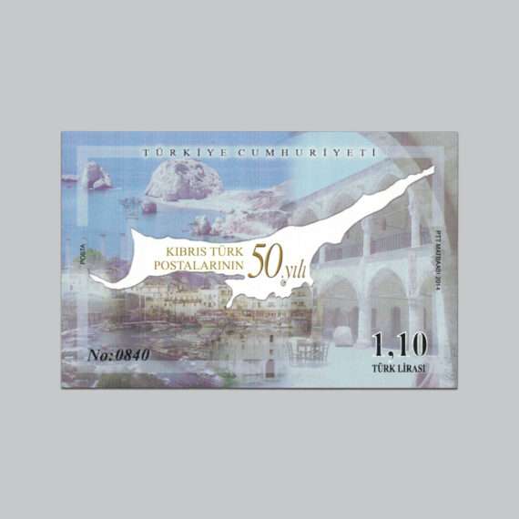 Kıbrıs Türk Postalarının 50.Yılı Anma Bloku 1-3000 arası seri numaralı