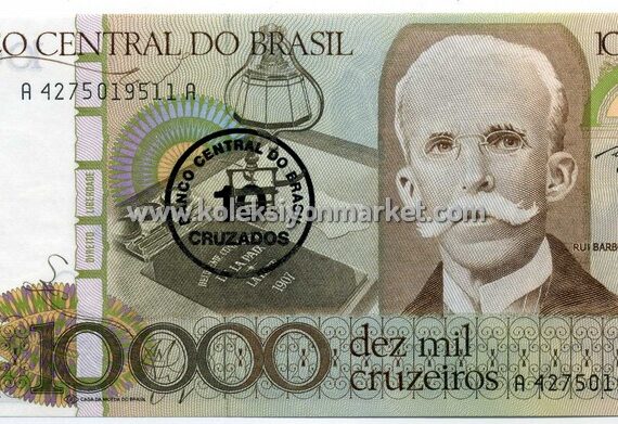 1986 10 Cruzados on 10000 Cruzeiros