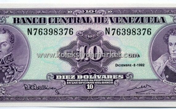 1992 10 Bolivares